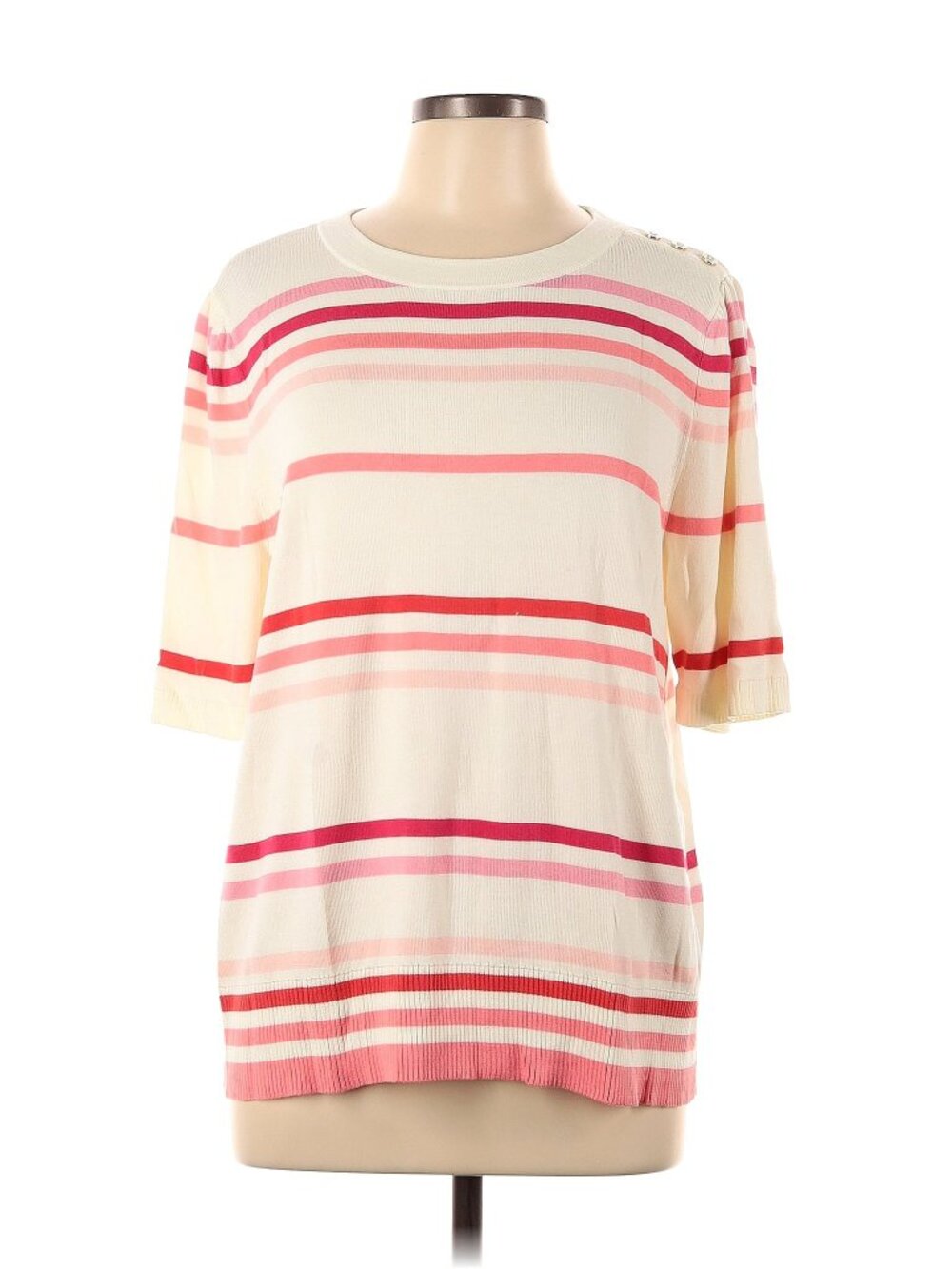Talbots Pink Striped sweater Size XL